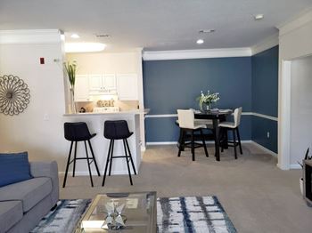 Eat-In Open Kitchen Floorplan at Abberly Grove Apartment Homes by HHHunt,   Raleigh